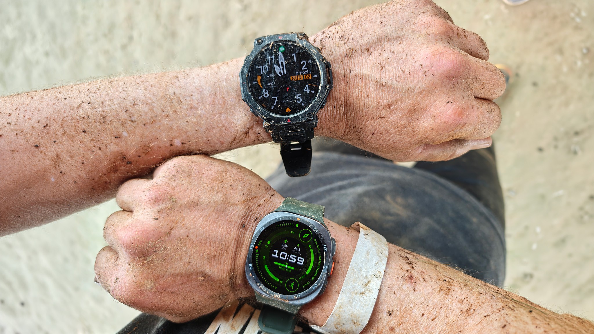 A smartwatch on a wrist displays Thursday 08:37 and 05 SEP against green grass. A smartwatch on a wrist displays Thursday 08:37 and 05 SEP against green grass.